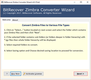 Zimbra Converter Wizard screenshot