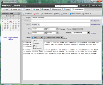 Zimbra Desktop screenshot 10