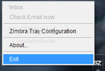 Zimbra Tray screenshot