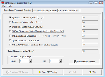 Zip Password Cracker Pro screenshot