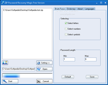 ZIP Password Recovery Magic screenshot