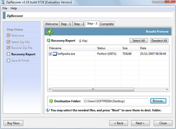 ZipRecover screenshot 2