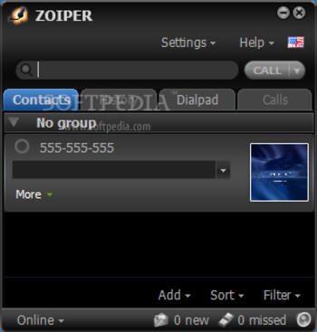 Zoiper screenshot