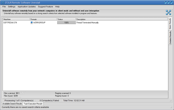 ZOLA Remote Software Uninstall screenshot