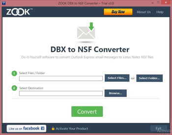ZOOK DBX to NSF Converter screenshot
