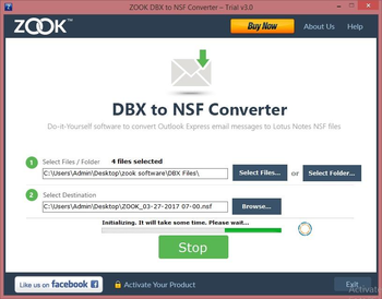 ZOOK DBX to NSF Converter screenshot 2