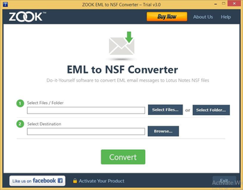 ZOOK EML to NSF Converter screenshot