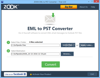 ZOOK EML to PST Converter screenshot