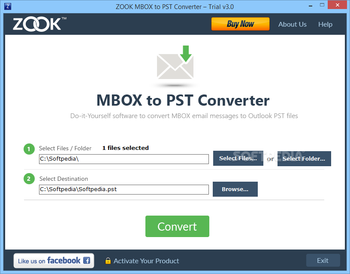 ZOOK MBOX to PST Converter screenshot