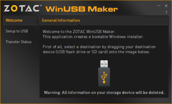 Zotac WinUSB Maker screenshot