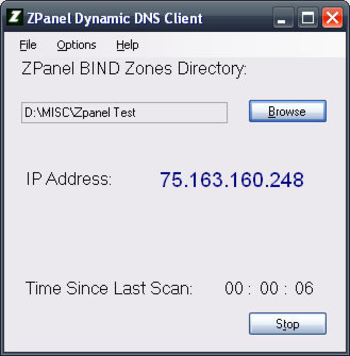 ZPanel Dynamic DNS Client screenshot