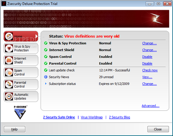 ZSecurity Deluxe Protection screenshot