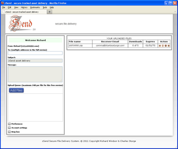 zSend screenshot