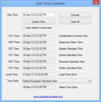 Zulu Time Converter screenshot