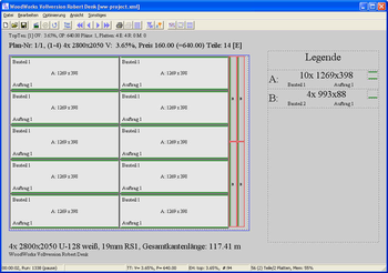 Zuschnittoptimierung WoodWorks (Windows) screenshot 2