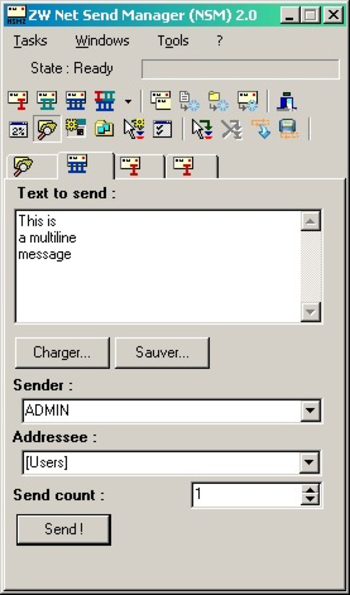 ZW Net Send Manager Portable screenshot