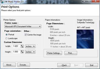 ZW Photo Printer screenshot 3