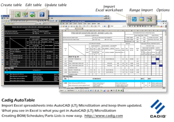 ZWCAD Excel screenshot