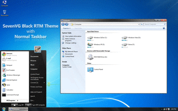 SevenVG Black RTM Theme With Normal Taskbar screenshot