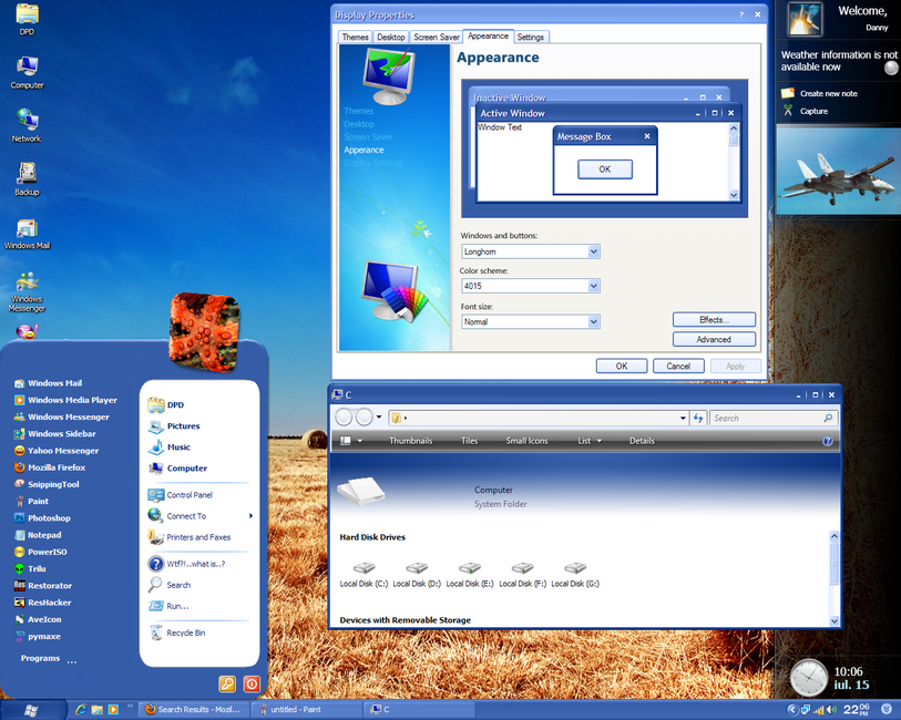 Windows Longhorn Concept Theme For Windows Xp