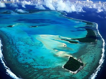 Aerial View Of Aitutaki Island Cook Islands screenshot