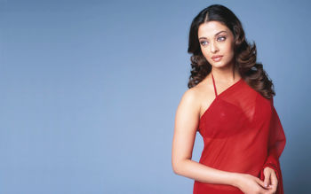 Aishwarya rai Transparent Red Saree screenshot