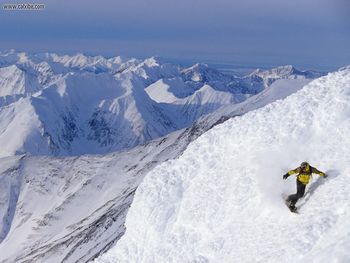 Alaskan Snowboarding Withan Ocean View screenshot