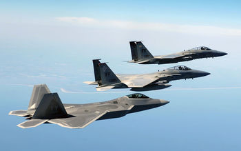 An FA 22 Raptor Two F 15 Eagles screenshot