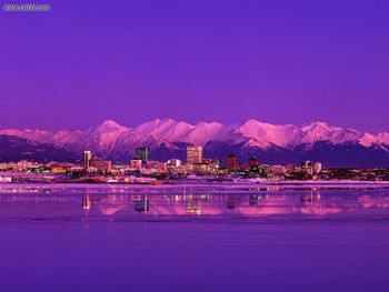Anchorage Skyline Evening Alaska screenshot