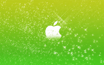 Apple Logo in Green Glitters screenshot