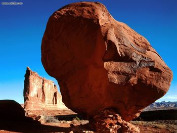 Balanced Rock Near The Tower Of Babel Arches National Park Utah screenshot