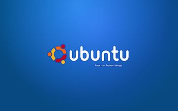 Blue Ubuntu Wall With Logo screenshot