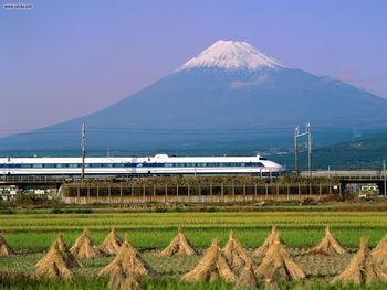 Bullet Train Mount Fuji Japan screenshot