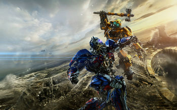 Bumblebee vs Optimus Prime Transformers The Last Knight 5K screenshot