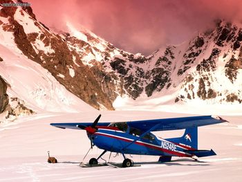 Cessna Ski Plane Mount Mc Kinley Alaska screenshot