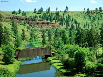 Covered Bridge Palouse Farm Country Eastern Washington screenshot