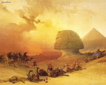 David Roberts - The Approach Of The Simoon At Giza screenshot