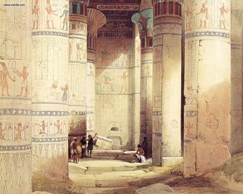 David Roberts - The Hypostyle Room In The Temple Of Isis At Philae screenshot