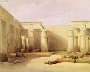 David Roberts - The Interior Of The Temple Of Medinet Habu screenshot