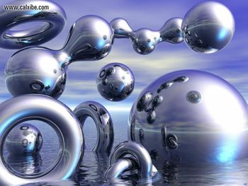 Digital Art Steel Objects In The Sea screenshot