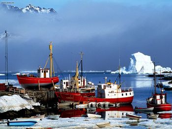 Docked In Winter Harbor Ammasalik Greenland screenshot