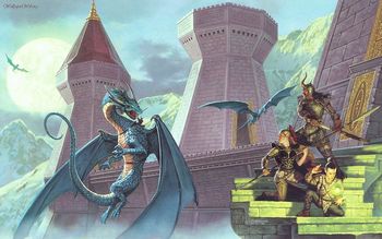 Dragon Fight At Castle screenshot