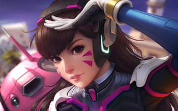 Dva Overwatch Artwork 4K screenshot