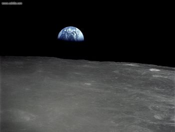 Earth Rise Above The Moon Surface screenshot