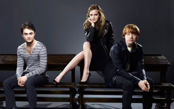 Emma Watson With Harry & Ron screenshot