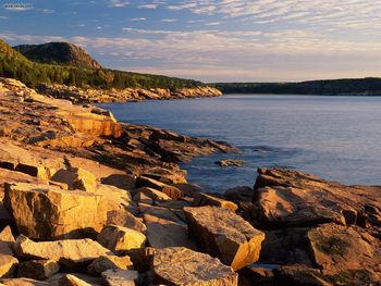 First Light Near Otter Cliffs Acadia National Park Maine screenshot