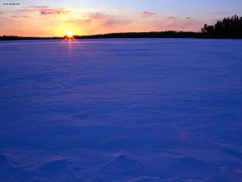 Frozen Moose Lake At Sunset Minnesota screenshot