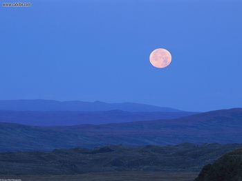 Full Moon Above The Rolling Tundra Alaska screenshot
