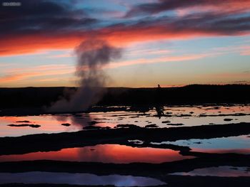 Great Fountain Geyser At Sunset Yellowstone National Park Wyoming screenshot