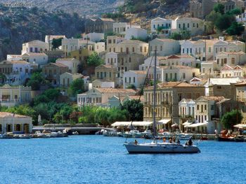 Harbor Town Of Yialos Island Of Symi Greece screenshot